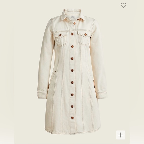 ▪️NWT J. Crew Ecru denim button-up dress - Picture 2 of 8